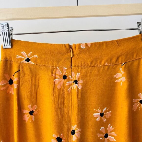 Faithful the brand Kamares floral prints Flowy midi skirt, mustard yellow, Sz 4 - Picture 6 of 8